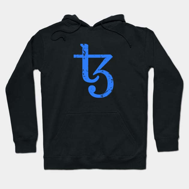 Tezos Cryptocurrency XTZ Crypto Distressed Hoodie by BitcoinSweatshirts